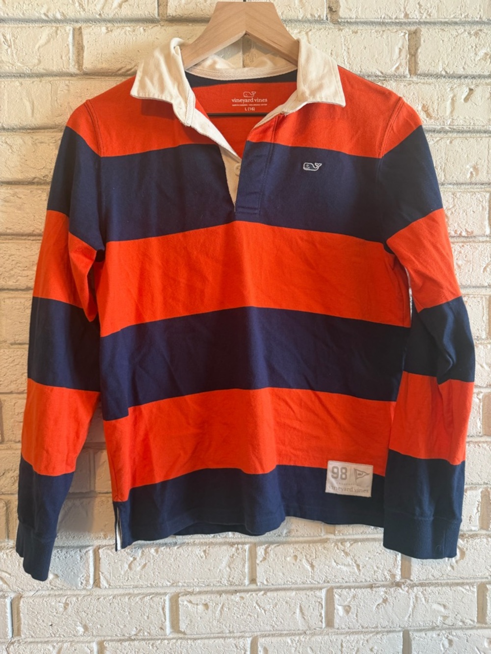 Vineyard Vines Orange/Blue Rugby Shirt